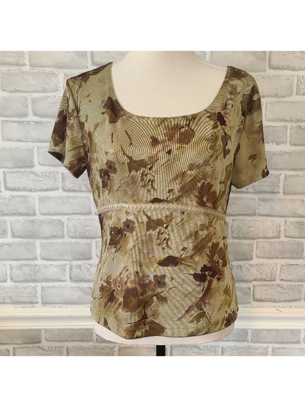 Vintage Y2K Maurices Floral Empire Top Phoebe Buffay Bohemian Made in USA Med